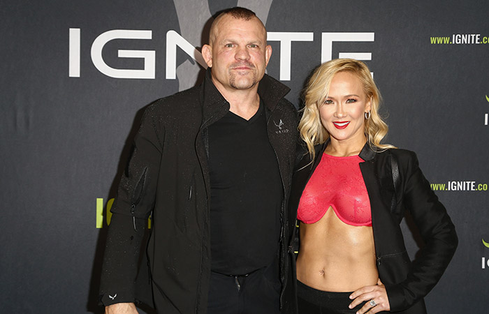Chuck Liddell and Heidi Northcott attend Ignite Angels And Devils Pre-Valen...