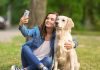 taking selfie with dog