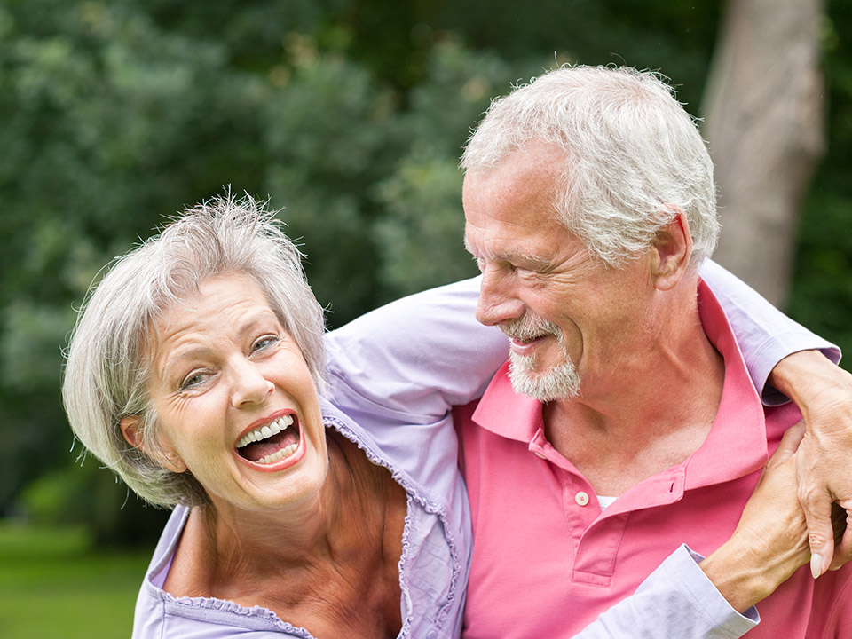happy older couple smiling
