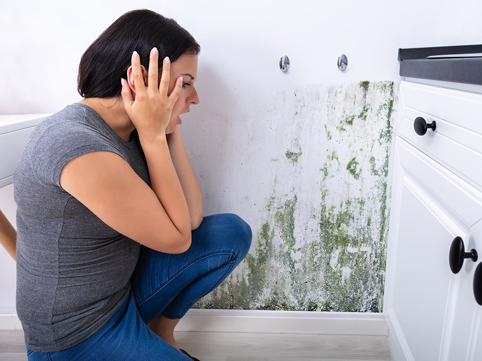 woman worried about mold in the house