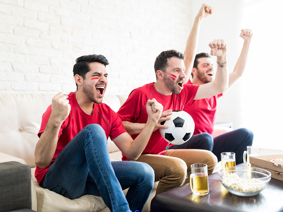 football fans celebrating